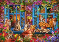 Bluebird Puzzle : Ciro Marchetti - Window Shelf Cats (500)
