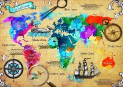 Bluebird Puzzle : Colorful World Map (2000)