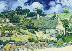 Bluebird Puzzle : Vincent Van Gogh - Thatched Cottages at Cordeville, 1890 (1000)