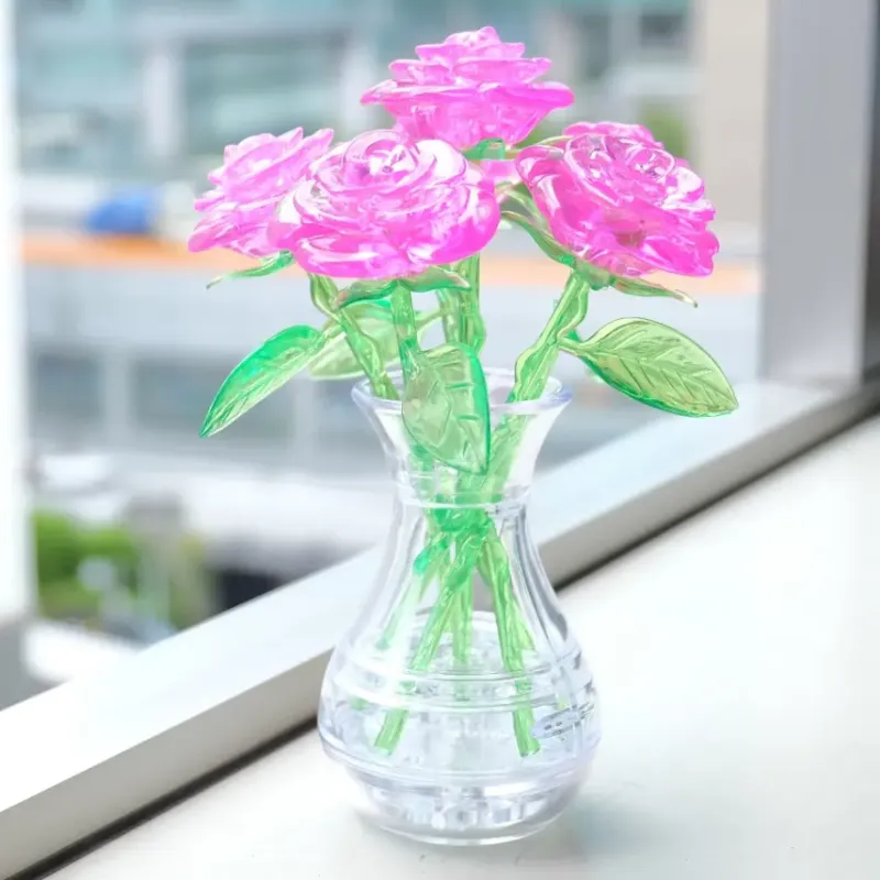 Crystal Puzzle : Six Roses - Pink (47)