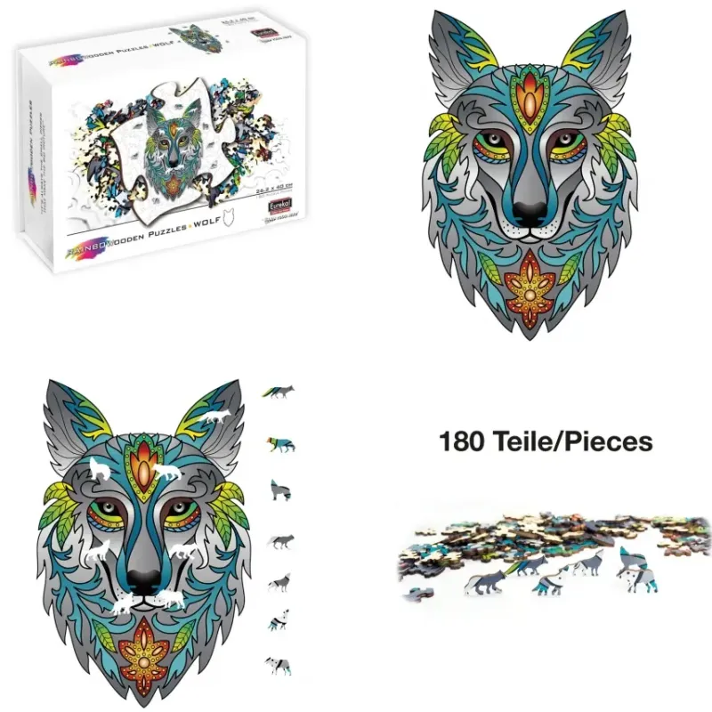 Eureka : Rainbow Wooden Puzzles, Wolf (180)