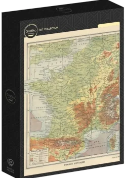 Grafika : Larousse - Map of Physical France, 1925 (1000)