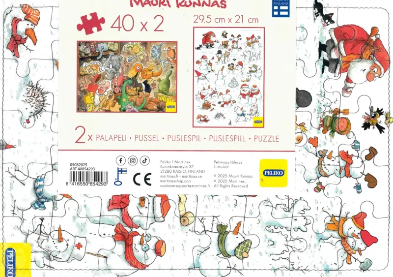 Peliko : Rampussel - Mauri Kunnas, Tomteskoj med Snögubbar & Dinosaurier (2 x 40)