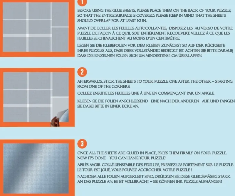 Grafika Puzzle Glue Sheets - Limark (8 st A4 för 1000 bitar) - Jig&Puz