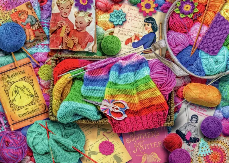 Ravensburger : Aimee Stewart - Vintage Knitting & Crochet (1000)
