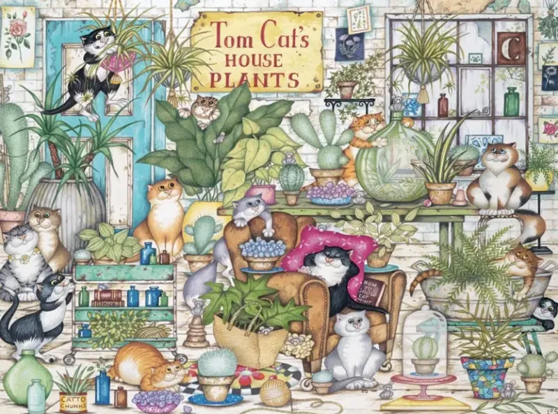 Ravensburger : Crazy Cats - Tom Cat's House Plants (500)