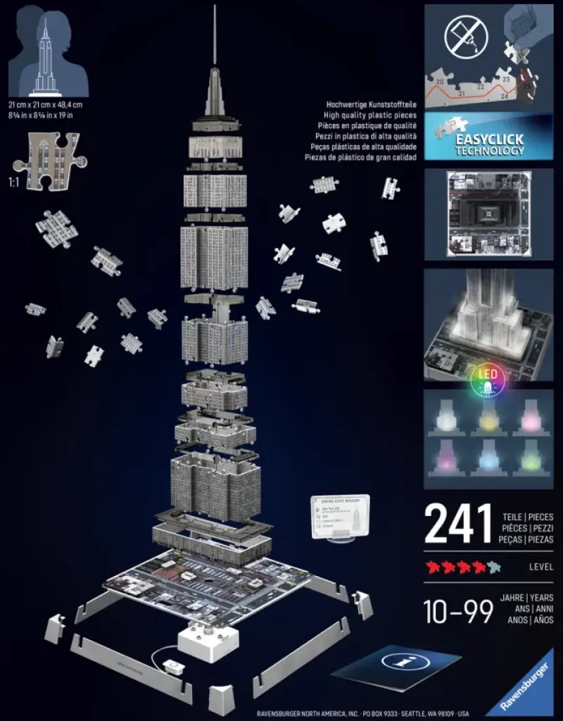 Ravensburger : 3D - Empire State Building, Led Light Edition (241)