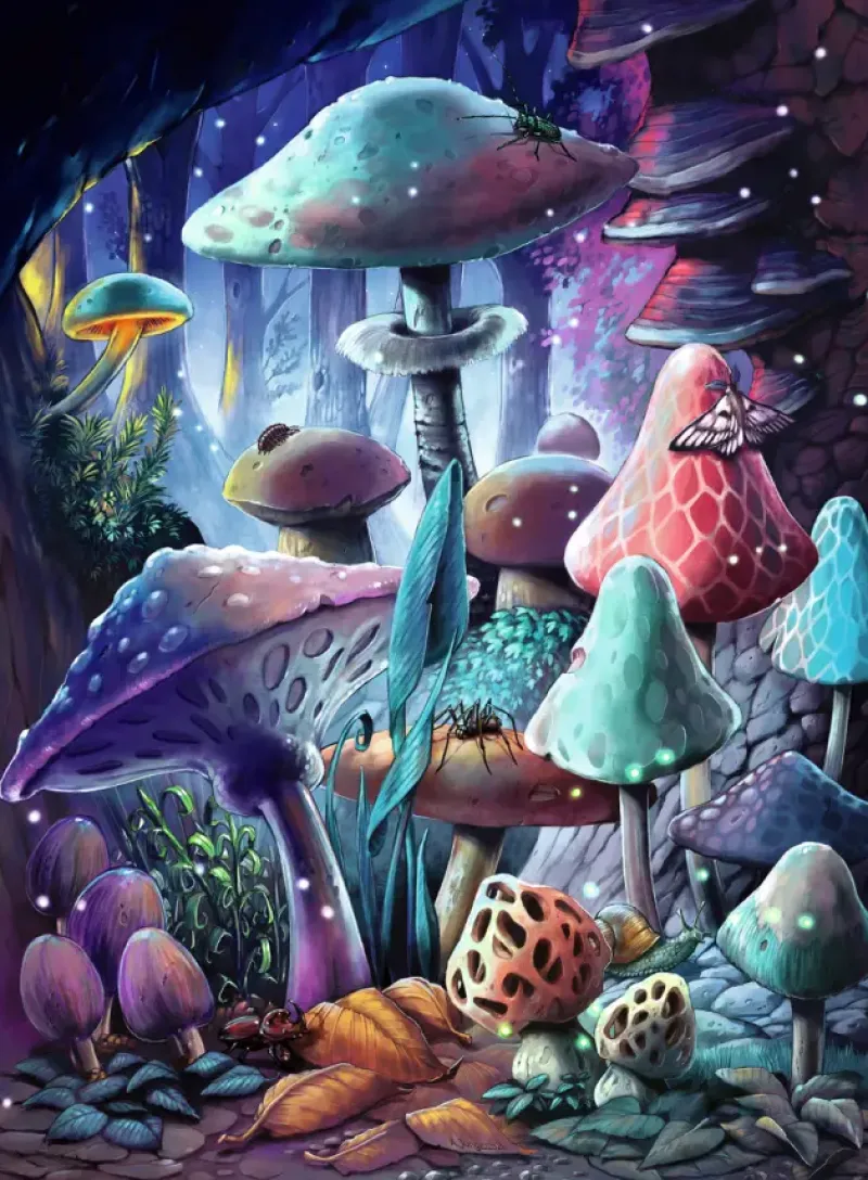 Ravensburger : Glow in the Dark - Moonlight Mushrooms (500)