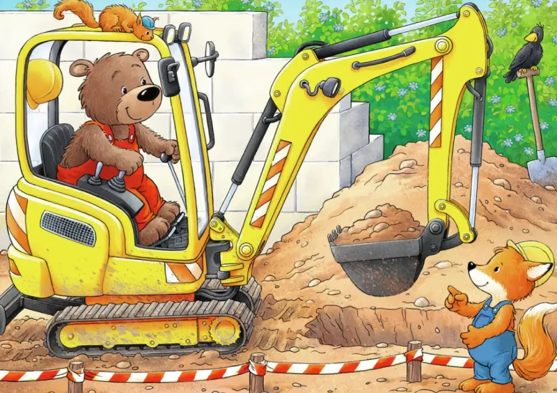 Ravensburger : My First Puzzle - Construction Site Animals (2, 4, 6, 8)