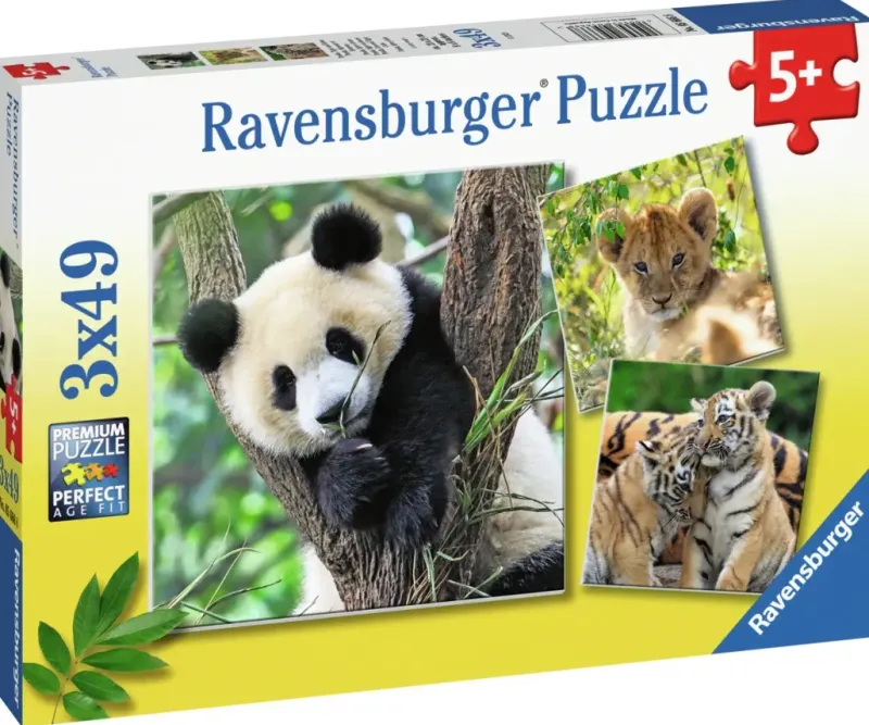 Ravensburger : Panda, Lion and Tiger Cubs (3 x 49)