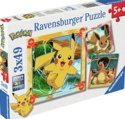 Ravensburger : Pokemon - Pikachu, Charizard and Eevee! (3 x 49)
