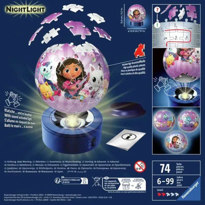 Ravensburger : Puzzle Ball - Gabby's Doll House Night Light (74)