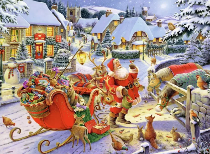 Ravensburger : The Christmas Market & Santa's Christmas Supper (2 x 500)