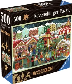 Ravensburger : Wooden Träpussel - Christmas Market (500)