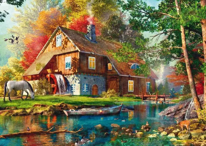 Schmidt : Dominic Davison - Water Mill in Autumn (1000)