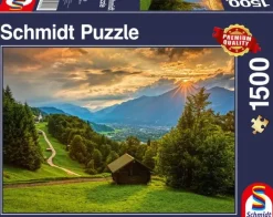Schmidt : Sunset over the Mountain Village of Wamberg (1500)