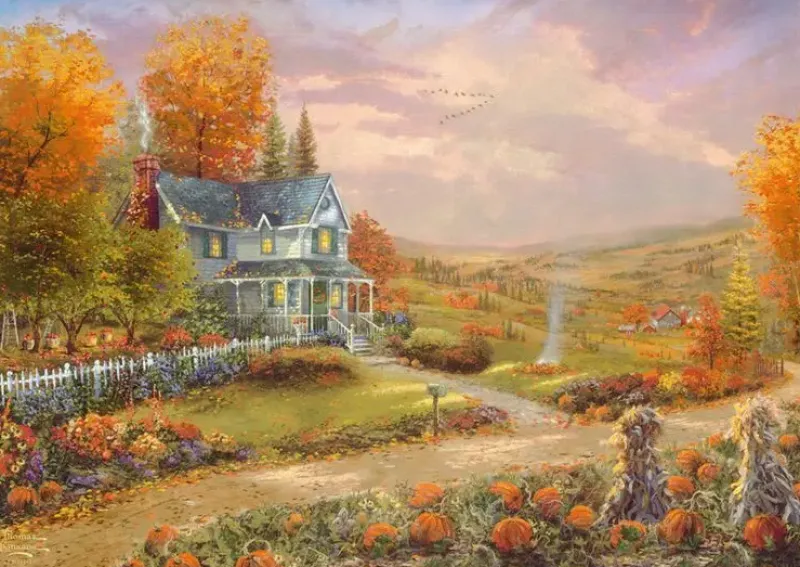 Schmidt : Thomas Kinkade Studios - Autumn at Apple Hill (500)