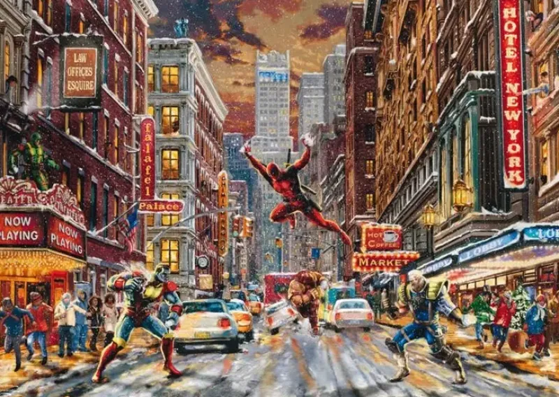 Schmidt : Thomas Kinkade Studios - Marvel, Deadpool: Snow Day (1000)