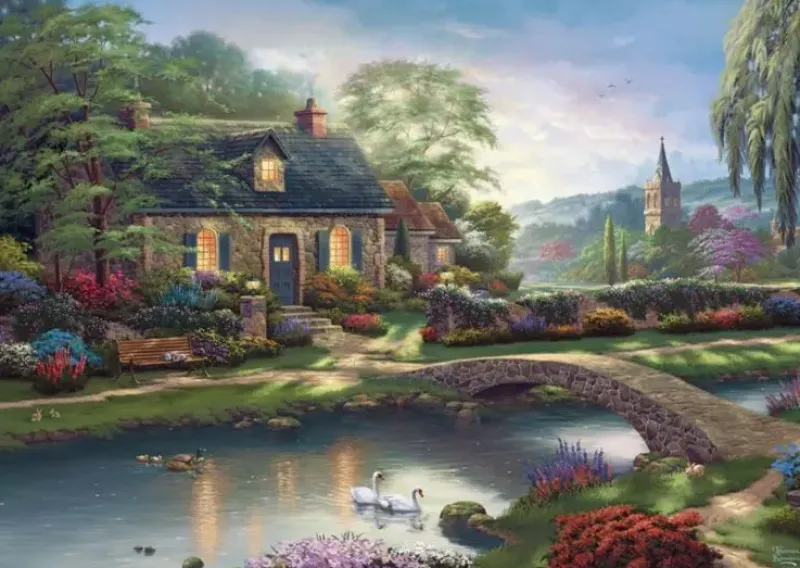 Schmidt : Thomas Kinkade Studios - Stoney Creek Cottage (1000)