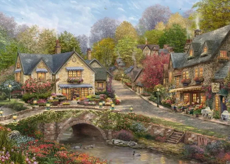 Schmidt : Thomas Kinkade Studios - Summer in Cobblestone Village (2000)