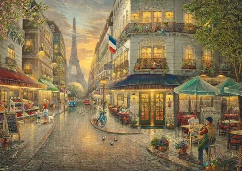 Schmidt : Wooden Träpussel - Thomas Kinkade Studios, Paris Café (1000)
