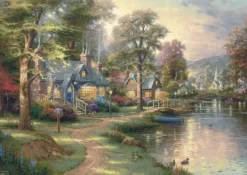 Schmidt : Wooden Träpussel - Thomas Kinkade Studios, Hometown Lake (1000)