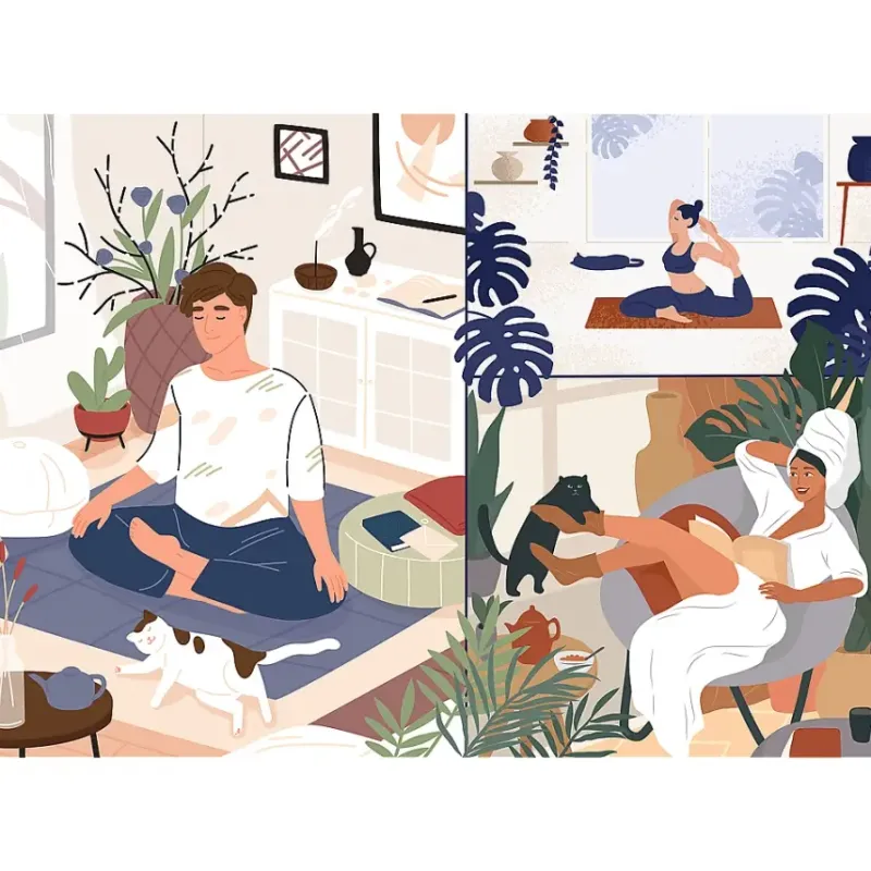 Trefl Prime Infinity: Yoga, Cats & Coffee - Peace of Mind (1000)